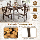 5-Piece Dining Table Set for 4 with Upholstered Chairs