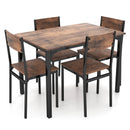 5 Piece Dining Table Set Industrial Style Kitchen Table and Chairs for 4