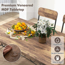 5-Piece Industrial Dining Table Set for 4 for Small Place Apartment-Brown