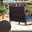5-Piece Patio Conversation Set with 2 Ottomans and Tempered Glass Side Table