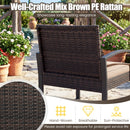 5-Piece Patio Conversation Set with 2 Ottomans and Tempered Glass Side Table