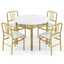 5-Piece Round Dining Table Set with Storage Shelf for Dining Room