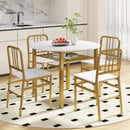 5-Piece Round Dining Table Set with Storage Shelf for Dining Room