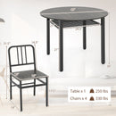 5-Piece Round Dining Table Set with Storage Shelf for Dining Room