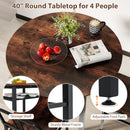 5-Piece Round Dining Table Set with Storage Shelf for Dining Room