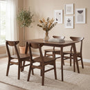 5-Piece Solid Wood Dining Table Set for Small Space