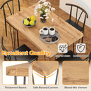 5-Piece Space-saving Dining Table Set Industrial Rectangular Kitchen Table and 4 Armless Chairs-Black