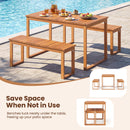 Outdoor Acacia Wood Dining Table with Slatted Tabletop for Garden
