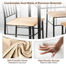 5 Pieces Dining Set Wooden Table and 4 Cushioned Chairs