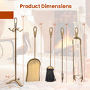 5 Pieces Fireplace Tool Set Fireplace Accessories with Poker