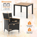 5 Pieces Patio Dining Table Set for 4 with Umbrella Hole