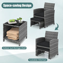 5 Pieces Patio Furniture Set PE Wicker Outdoor Lounge Chairs with 2 Ottomans