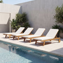 Adjustable Patio Chaise Lounge with Cushion and Wheels