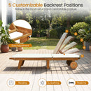 Adjustable Patio Chaise Lounge with Cushion and Wheels