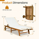 Adjustable Patio Chaise Lounge with Cushion and Wheels