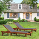 Adjustable Wood Chaise Lounge Chair with 5-Position Backrest