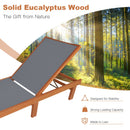 Adjustable Wood Chaise Lounge Chair with 5-Position Backrest