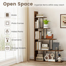 5-Tier Stepped Bookshelf 62" Tall with Metal Frame