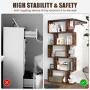 5-Tier Bookshelf with Anti-Toppling Device for Living Room Home Office