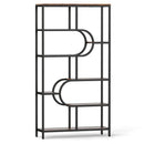5-Tier Bookshelf Tall Etagere Bookcase with Open Storage Shelves and U Shape
