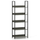 5-Tier Bookshelf Tall Wooden Open Bookcase with Back Panels