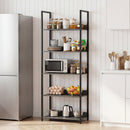 5-Tier Bookshelf Tall Wooden Open Bookcase with Back Panels