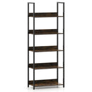 5-Tier Bookshelf Tall Wooden Open Bookcase with Back Panels