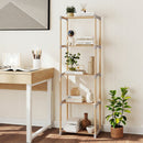 5-Tier Pine Wood Bookshelf with Open Shelves