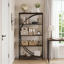 5-Tier Bookshelf with Half-Moon Shape for Living Room and Home Office