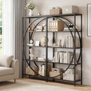 5-Tier Bookshelf with Half-Moon Shape for Living Room and Home Office