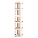 5-Tier Foldable Rotating Bookshelf 360¬∞ Spinning Bookcase with Swivel Base-White