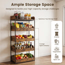 5-Tier Food Storage Rack with Pull-Out Drawers, Rustic Brown