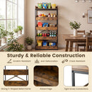 5-Tier Food Storage Rack with Pull-Out Drawers, Rustic Brown