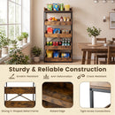 5-Tier Food Storage Rack with Pull-Out Drawers, Rustic Brown