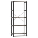 5-Tier Industrial Bookshelf Display Storage Rack with Metal Frame