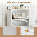 5-Tier Kitchen Storage Cabinet with Rolling Wheels - White