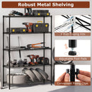 5-Tier Metal Storage Shelving Unit with V-Shaped Wire Rack-Black