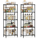 5-Tier Metal Storage Shelving Unit Set of 2 with V-Shaped Wire Rack-Black