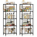 5-Tier Metal Storage Shelving Unit Set of 2 with V-Shaped Wire Rack-Black