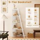 5-Tier Vertical Bookshelf for Small Spaces, 79" Tall