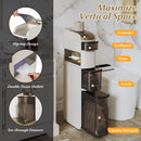 5-Tier Narrow Bathroom Storage Cabinet with Drawers and Tissue Box