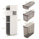 5-Tier Narrow Bathroom Storage Cabinet with Drawers and Tissue Box