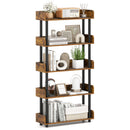 5-Tier Open Bookcase with Industrial Storage Unit