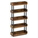5-Tier Open Bookcase with Industrial Storage Unit