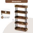 5-Tier Open Bookcase with Industrial Storage Unit