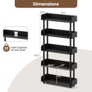 5-Tier Open Bookcase with Industrial Storage Unit