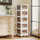Rolling Storage Cart with Drawers and Lockable Wheels