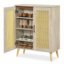 5-Tier Rattan Shoe Cabinewith 3 Removable Shelves