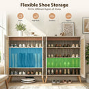 5-Tier Rattan Shoe Cabinewith 3 Removable Shelves