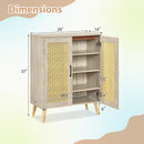 5-Tier Rattan Shoe Cabinewith 3 Removable Shelves